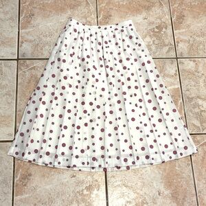 vintage Polka Dot Pleated Full A-line retro 60s housewife maximalist midi skirt